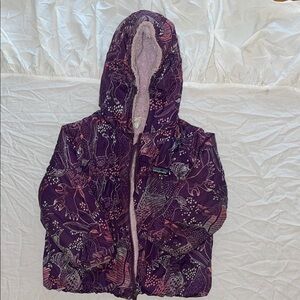 Patagonia Purple Kids Puffer Jacket with Animal Print